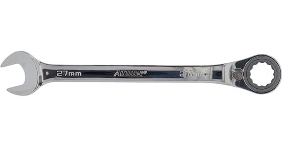 ATORN ratchet combination wrench, 27 mm, angled 15°, reversing lever