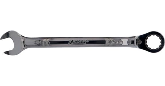ATORN ratchet combination wrench, 36 mm, angled 15°, reversing lever