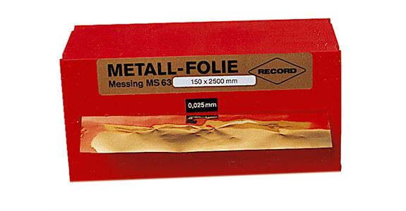 Foil gauge strip in box 150x2500 mm brass thickness 0.150 mm