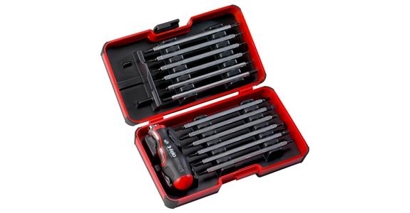 SMART reversible screwdriver set 13 pieces in strong box, slotted/PH/PZ/TX®