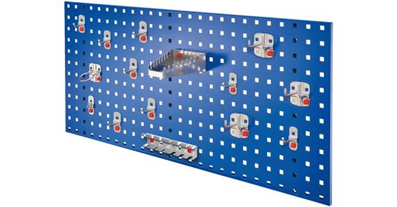 Starter set 5 1x perf. plate gent. blue 450x1000mm, 15x tool holder alu-coloured