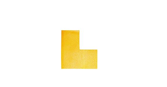 Parking space marking L-shape yellow self-adhesive pack=10 pieces 100x100 mm