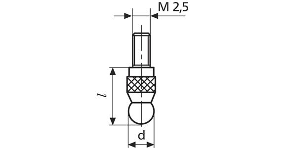 Hartmetall Kugel-Messeinsatz 906 H, Ø 10 mm