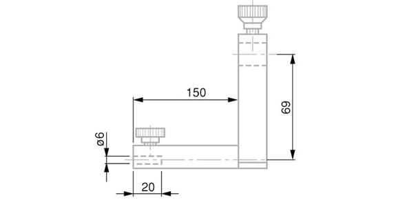 TESA gauge slide carrier for measuring depths up to 185 mm