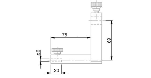 TESA gauge slide carrier for measuring depths up to 110 mm