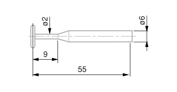 TESA gauge slide with carbide disc 4.5 mm