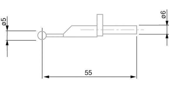 TESA gauge slide with carbide ball 5 mm