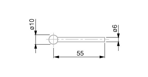 TESA gauge slide with carbide ball 10 mm