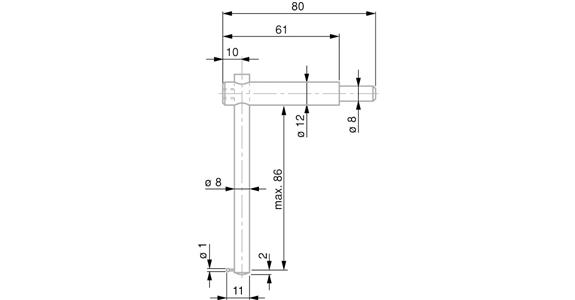 TESA hardened steel gauge slide with adjustable probe rod