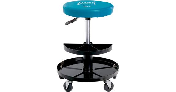 Rolling stool, load cap. 150 kg, seat height-adj. 380-510 mm, seat dia. 320 mm