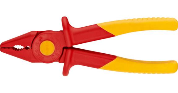 Plastic gripping pliers length 180 mm with soft plastic section on handle