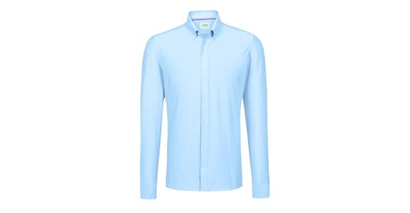 Long-sleeved stretch shirt ocean blue regular fit size XXL
