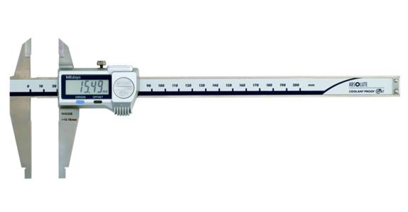 Digital workshop callipers 0-200 mm with blade tips and data output