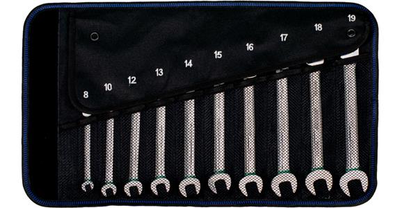 ATORN ratchet combination spanner set, 10 pcs, with jointed head, in tool roll