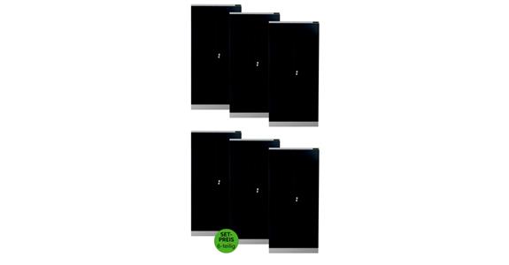 Flügeltürschrank H1950xB920xT600 mm RAL7035/7016 mit 4 Fachböden 6er-Set